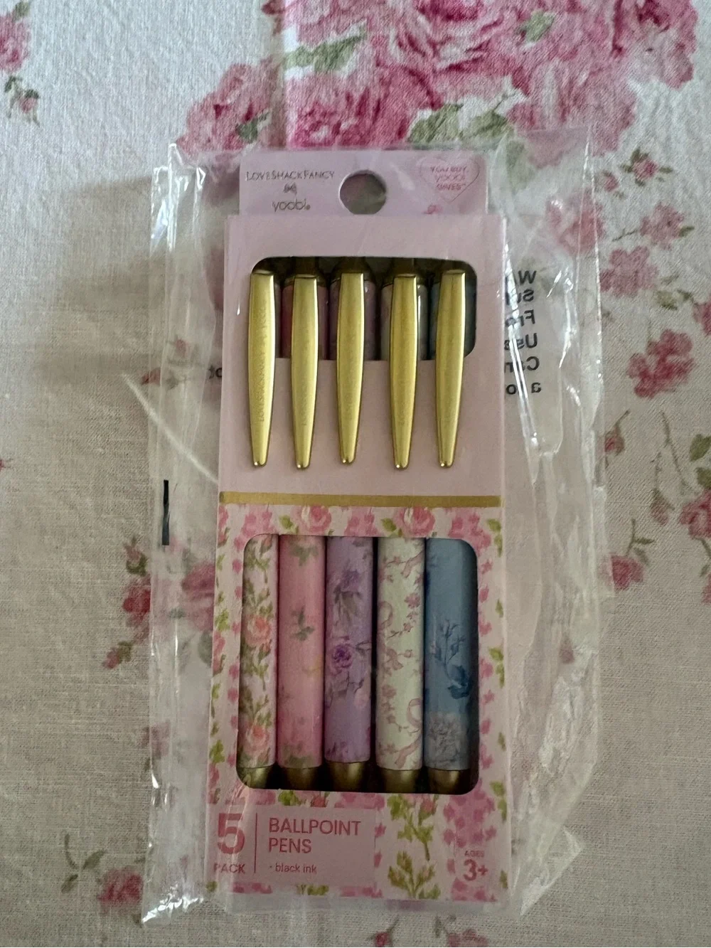 🎀LoveShackFancy │ Yoobi Blooming Heirloom 5 Pack 1.0mm Retractable Ballpoint Pen